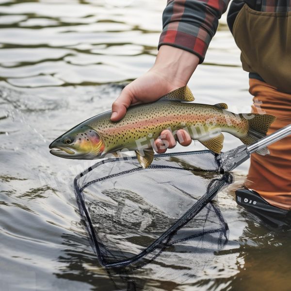 Neween Fishing Net, Foldable Collapsible Telescopic Fish Landing Net, Durable Nylon Material Mesh Landing Net for Easy Catching or Releasing for Trout - Image 2