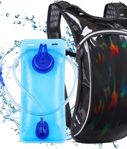 Rave Hydration Pack, Hydration Backpack with 2L Hydration Bladder, Festival Essential Water Backpack for Hiking, Running, Cycling, and Music Festivals