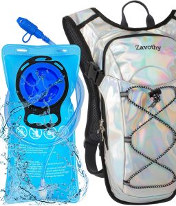 Reflective Hydration Backpack, Hydration Pack - Water Backpack with 2L/3L Hydration Bladder, Essential for Festivals - Rave Hydration Pack for Hiking, Running, Cycling, and Festivals