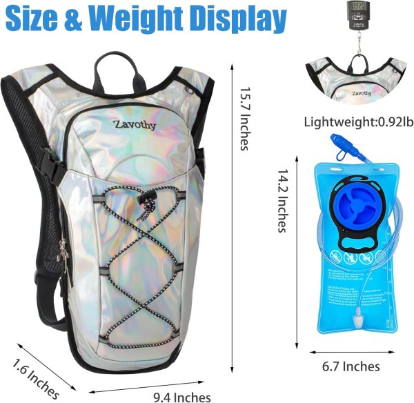 Reflective Hydration Backpack, Hydration Pack - Water Backpack with 2L/3L Hydration Bladder, Essential for Festivals - Rave Hydration Pack for Hiking, Running, Cycling, and Festivals - Image 2