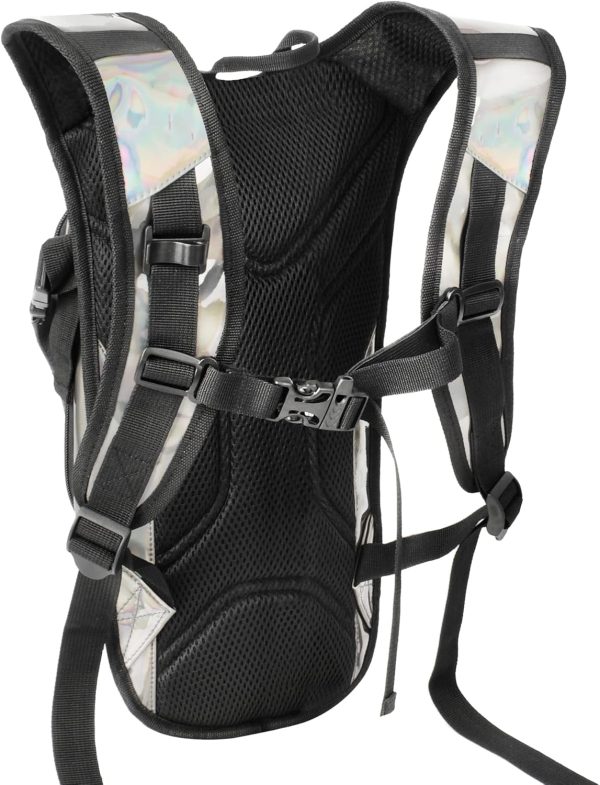 Reflective Hydration Backpack, Hydration Pack - Water Backpack with 2L/3L Hydration Bladder, Essential for Festivals - Rave Hydration Pack for Hiking, Running, Cycling, and Festivals - Image 4
