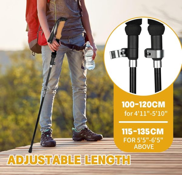 Trekking Poles Set of 2, Collapsible Cork Handle Aluminum Hiking Poles with Quick Lock System, Telescopic, Collapsible, Ultralight for Women Men, Hiking, Camping, Climbing - Image 3